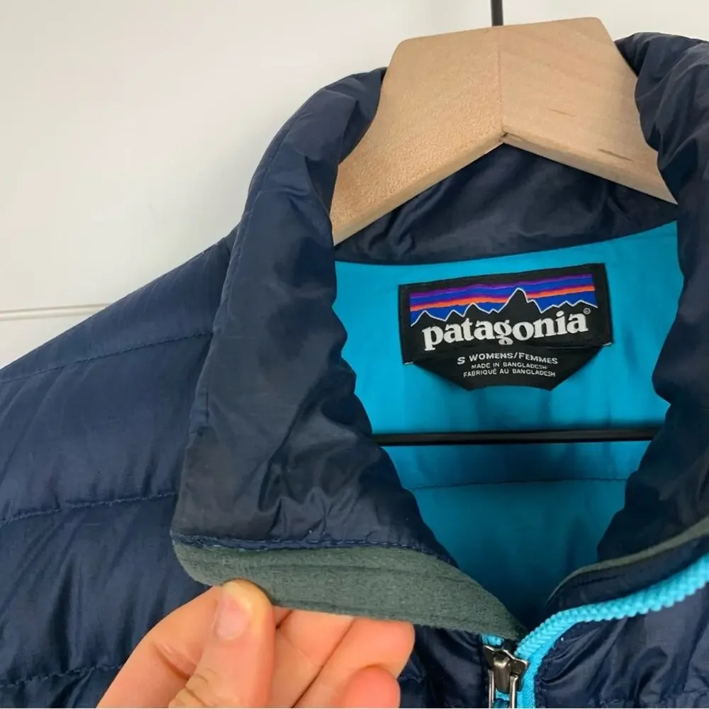 Patagonia Down Sweater Jacket Navy Blue Puffer - Picture 5 of 8